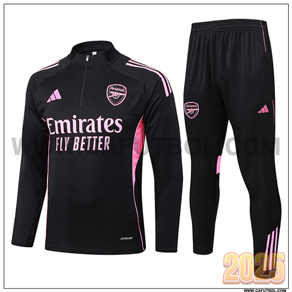 Chandal de Futbol Arsenal Negro/Rosa 2025 2026 -02