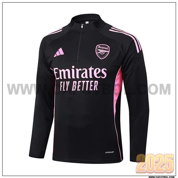 Sudadera Entrenamiento Arsenal Negro/Rosa 2025 2026