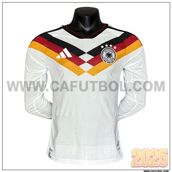 Primera Camiseta Equipo de Alemania Mangas Largas Blanco Copa Mundial 2026
