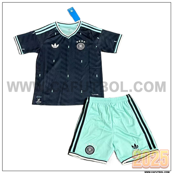 Segunda Camiseta Equipo de Alemania Ninos Negro Copa Mundial 2026