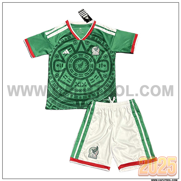 Primera Camiseta Equipo de Mexico Ninos Verde Copa Mundial 2026