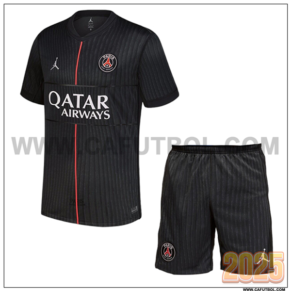 Nuevo Camiseta de PSG Cuatro Ninos 2025 2026 Negro