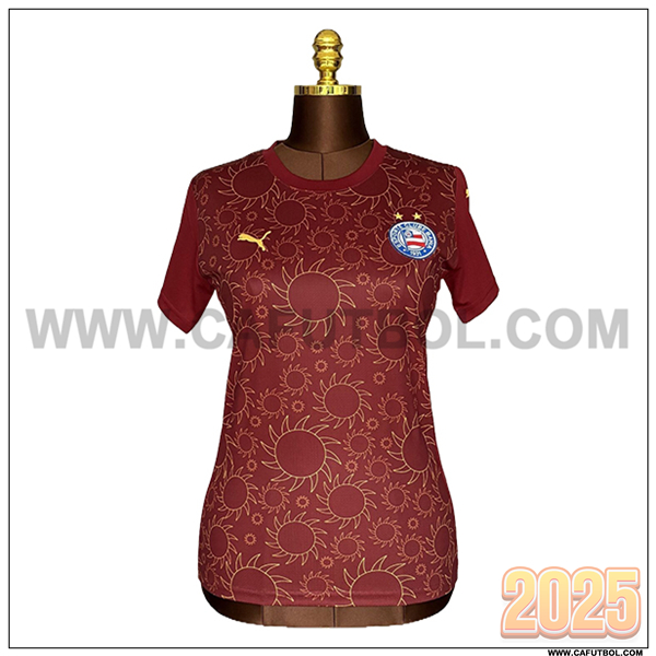 Tercero Camiseta Futbol EC Bahia Mujer Rojo 2025 2026