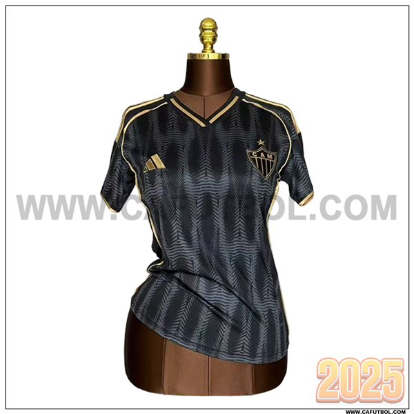 Tercero Camiseta Futbol Atletico Mineiro Mujer Negro 2025 2026