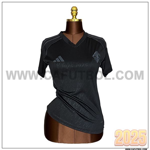 Tercero Camiseta Futbol Internacional Mujer Negro 2025 2026