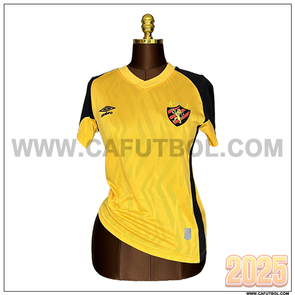 Segunda Camiseta Futbol Sport Recife Mujer AMARILLO 2025 2026