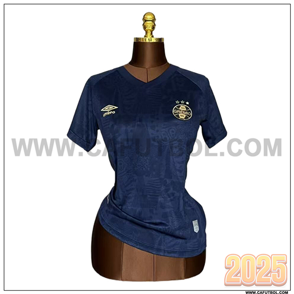 Tercero Camiseta Futbol Gremio Mujer Azul marino 2025 2026