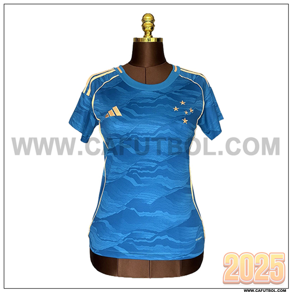 Tercero Camiseta Futbol Cruzeiro EC Mujer Azul 2025 2026