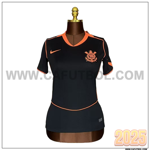 Tercero Camiseta Futbol Corinthians Mujer Negro 2025 2026
