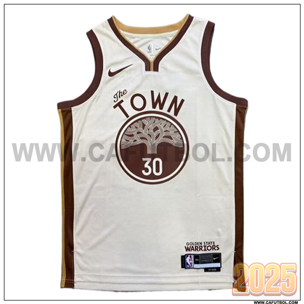 Camisetas NBA Golden State Warriors (CURRY #30) 2025/26 Beige/Marrón