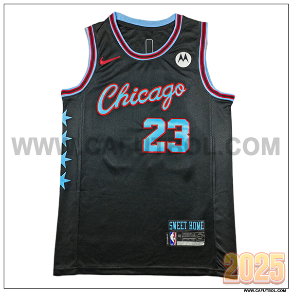 Camisetas NBA Chicago Bulls (JORDAN #23) 2025/26 Negro/Azul