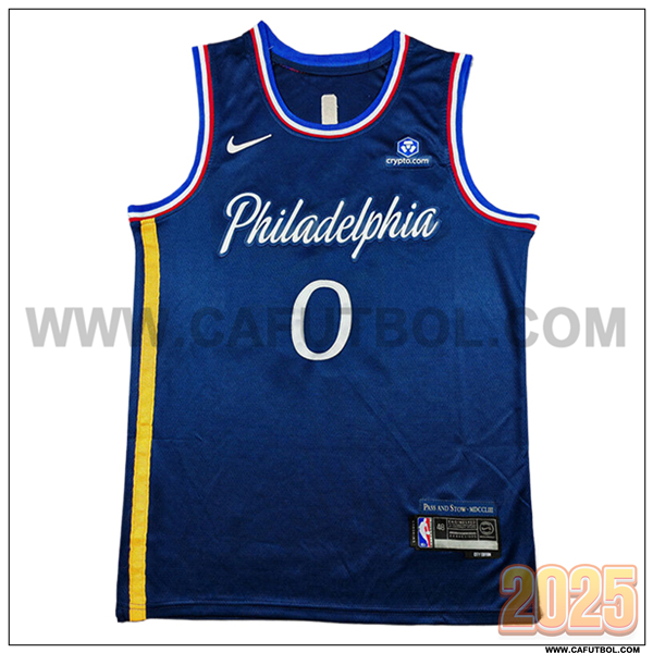 Camisetas NBA Philadelphia 76ers (MAXEY #0) 2025/26 Azul Oscuro