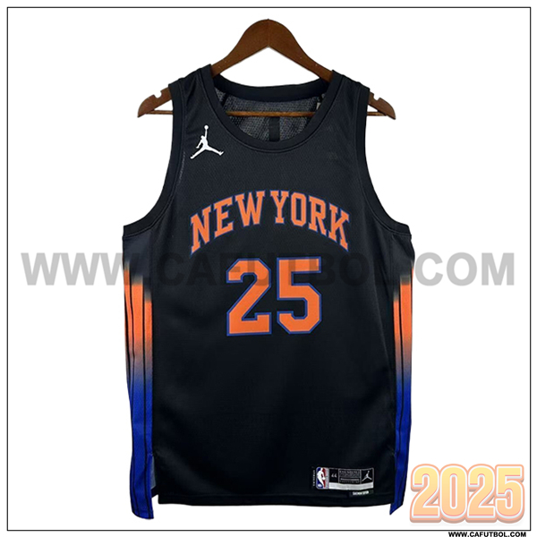Camisetas NBA New York Knicks (BRIDGES #25) 2025/26 Negro/Azul/Naranja