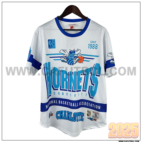 Camisetas NBA Charlotte Hornets Retro 2025/26 Blanco/Azul