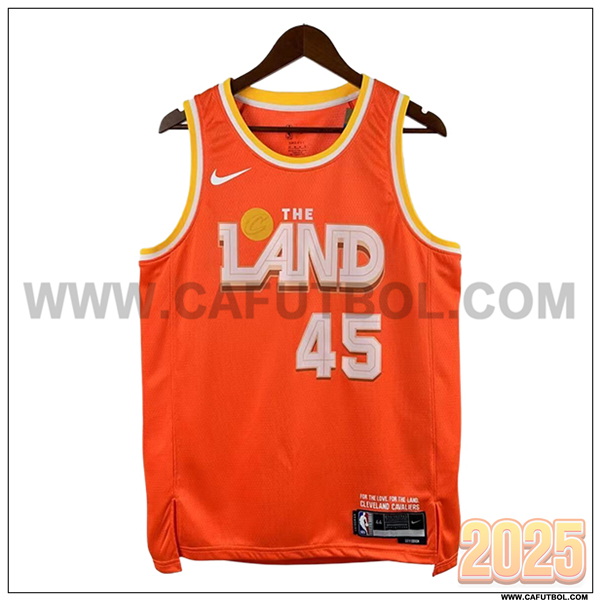 Camisetas NBA Los Cleveland Cavaliers (MITCHELL #45) 2025/26 Naranja/Blanco