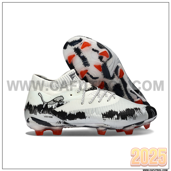 PUMA Botas De Fútbol FUTURE 8 ULTIMATE FG/AG Blanco/Negro/Gris -02