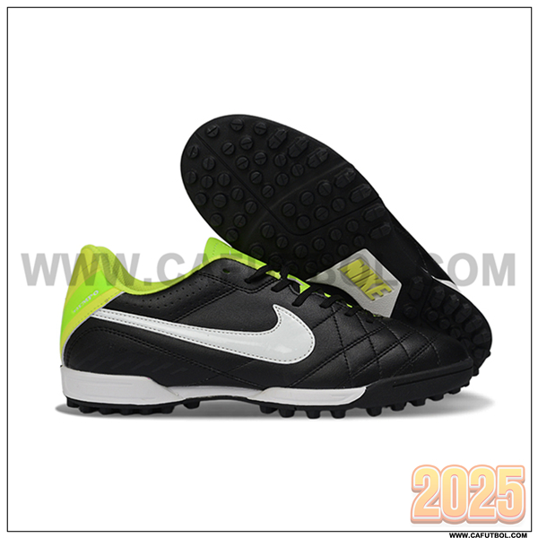 Nike Botas De Fútbol Tiempo Ligera V TF Negro/Blanco/Verde