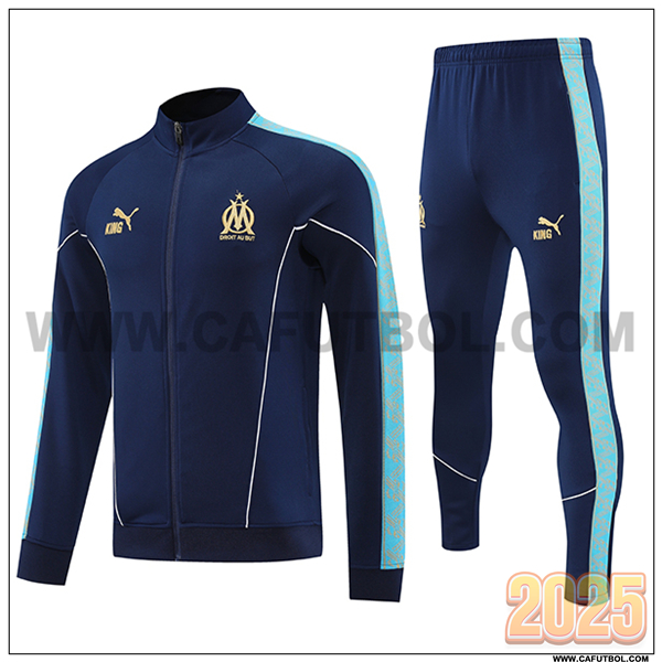 Chandal Chaquetas Futbol Marsella Azul Oscuro 2025 2026