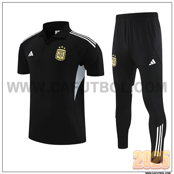 Camiseta Polo Argentina Negro/Gris 2025/26