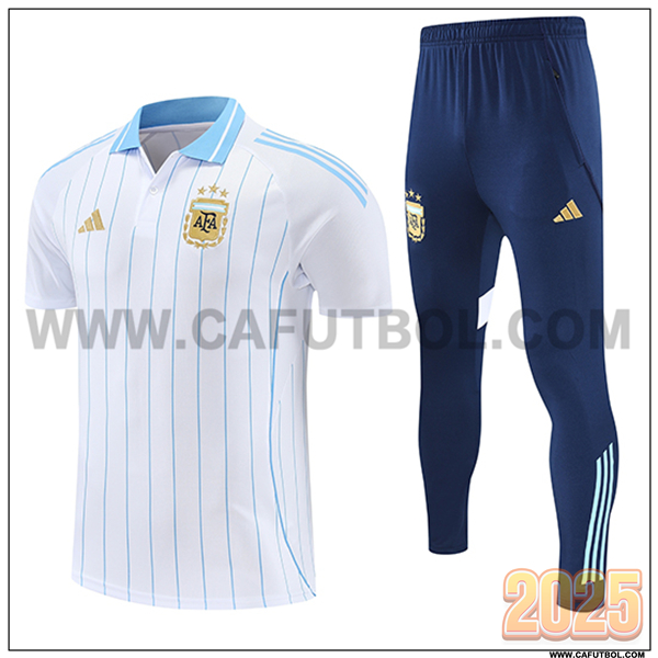 Camiseta Polo Argentina Blanco/Azul 2025/26