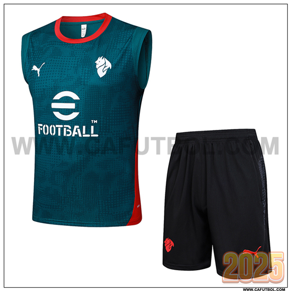 Camiseta Entrenamiento sin mangas AC Milan Verde/Rojo 2025/26
