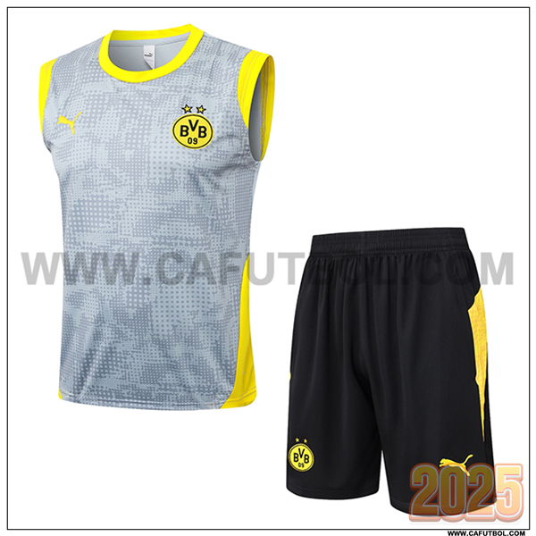 Camiseta Entrenamiento sin mangas Dortmund Gris/Amarillo 2025/26