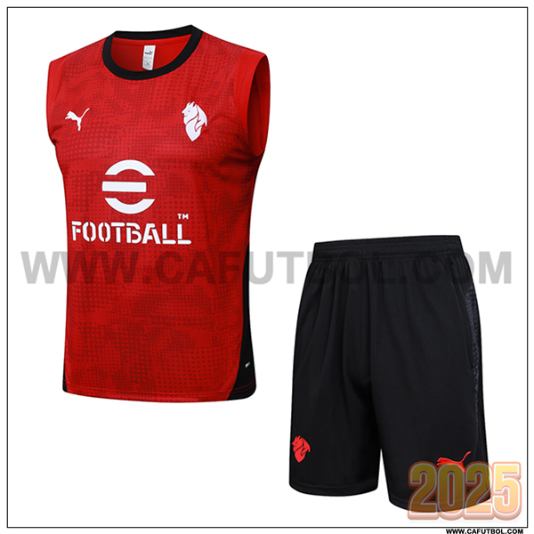 Camiseta Entrenamiento sin mangas AC Milan Rojo/Negro 2025/26