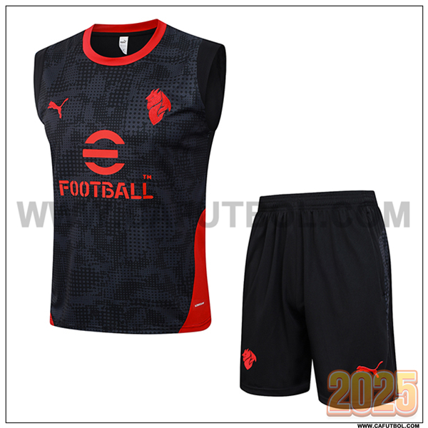 Camiseta Entrenamiento sin mangas AC Milan Negro/Gris/Rojo 2025/26