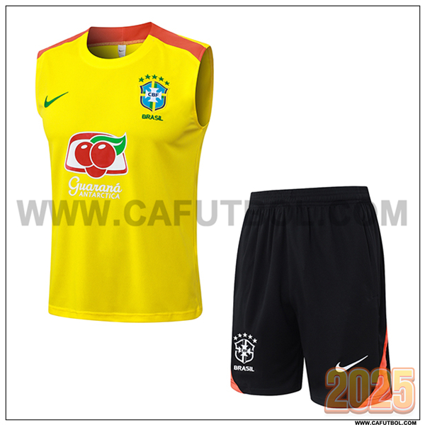 Camiseta Entrenamiento sin mangas Brasil Amarillo/Naranja 2025/26