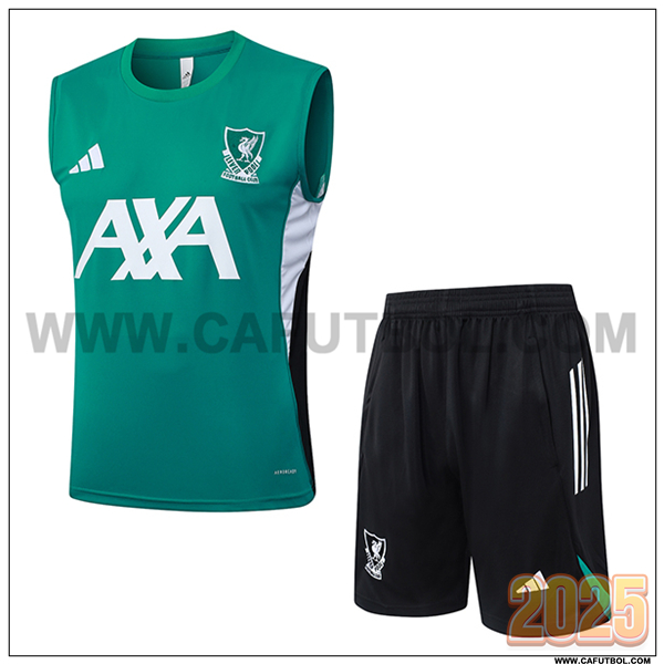 Camiseta Entrenamiento sin mangas FC Liverpool Verde/Blanco/Negro 2025/26