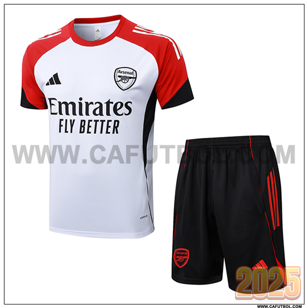 Training T-Shirt Arsenal Blanco/Rojo/Negro 2025/26