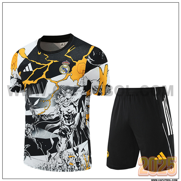Training T-Shirt Real Madrid Negro/Blanco/Amarillo 2025/26