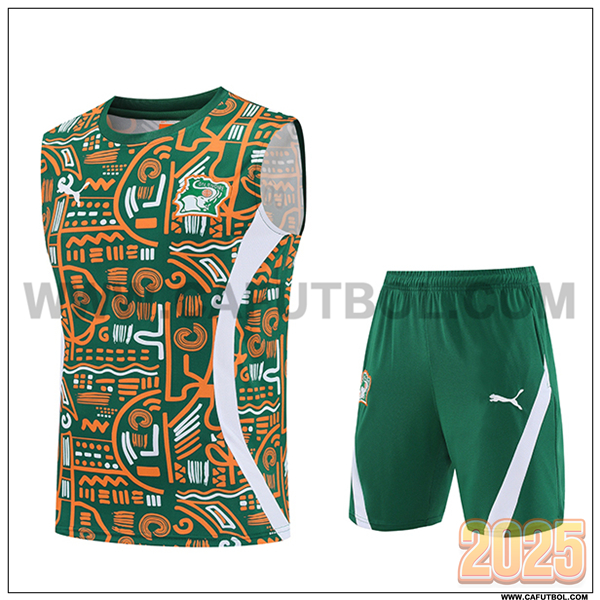 Camiseta Entrenamiento sin mangas Costa De Marfil Naranja/Verde 2025/26