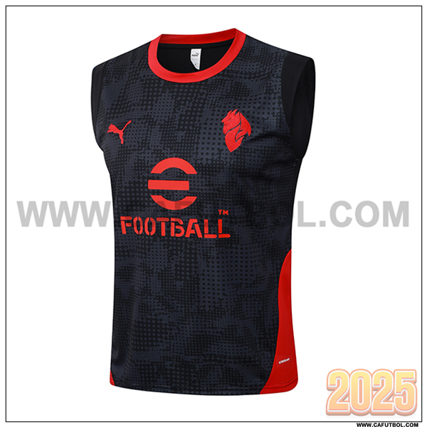 Chalecos De Futbol AC Milan Negro/Gris/Rojo 2025/26