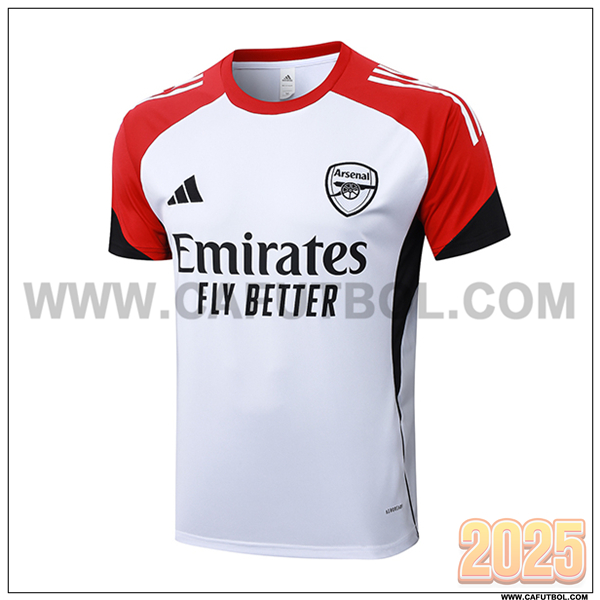 Training T-Shirt Arsenal Blanco/Rojo/Negro 2025/26
