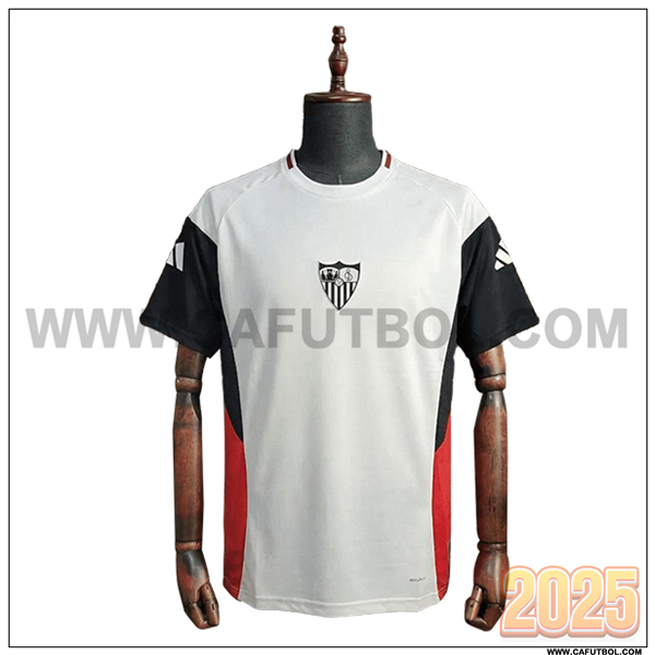 Training T-Shirt Sevilla FC Blanco/Rojo/Negro 2025/26