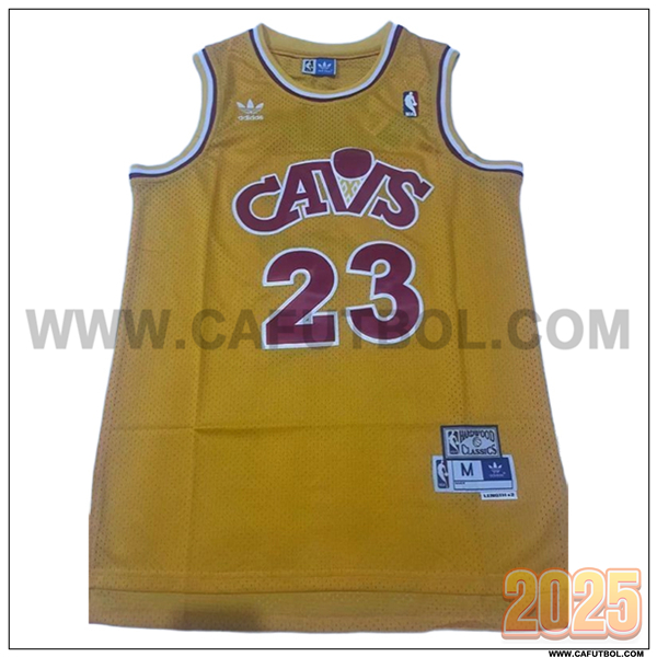 Camisetas NBA Cleveland Cavaliers (JAMES #23) 2025/26 Amarillo/Rojo