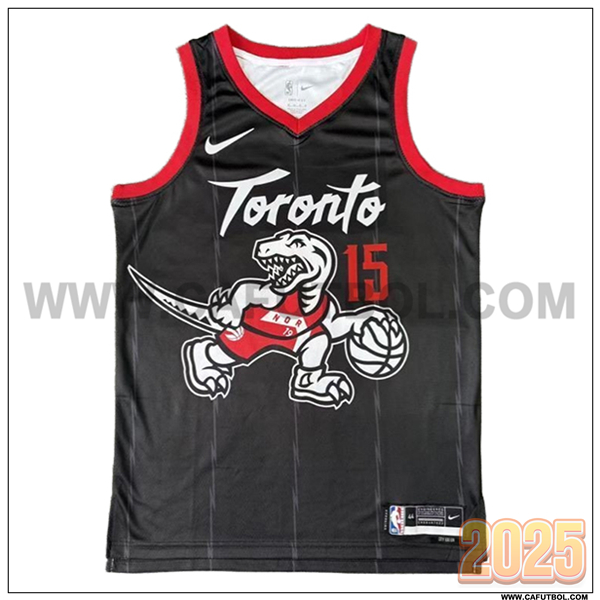 Camisetas NBA Toronto Raptors (CARTER #15) 2024/25 Negro/Blanco/Rojo