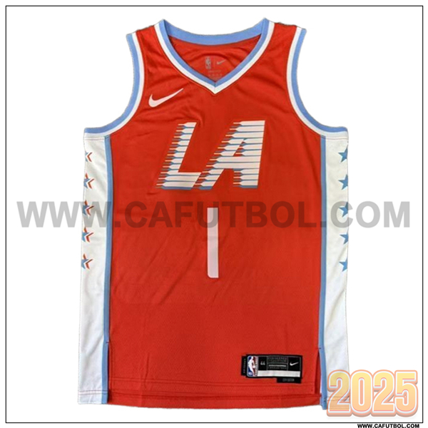 Camisetas NBA Los Angeles Clippers (HARDEN #1) 2025/26 Rojo/Blanco/Azul