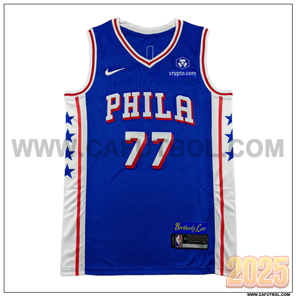 Camisetas NBA Philadelphia 76ers (EDGECOMBE #77) 2025/26 Azul/Blanco/Rojo