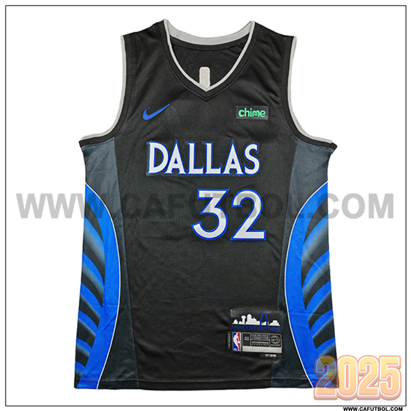 Camisetas NBA Dallas Mavericks (FLAGG #32) 2025/26 Negro/Azul -02