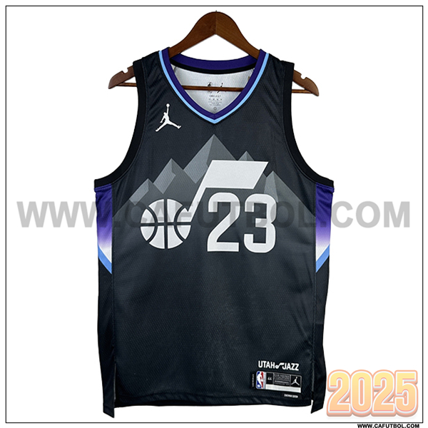 Camisetas NBA Utah Jazz (MARKKANEN #23) 2025/26 Negro/Gris/Violeta