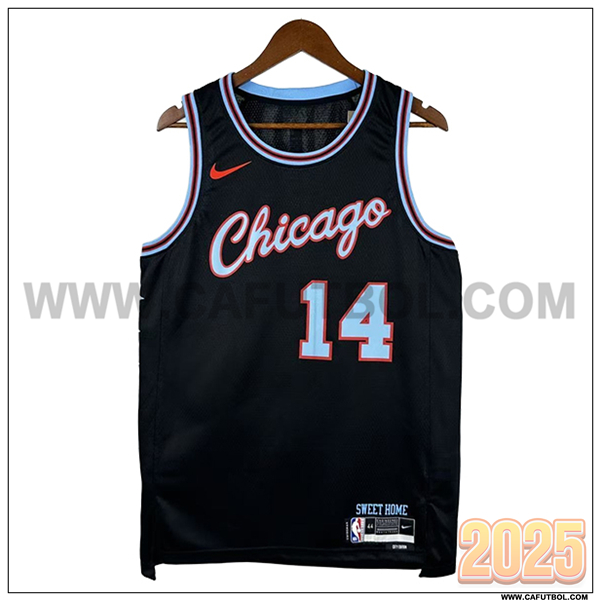 Camisetas NBA Chicago Bulls (BUZELIS #14) 2025/26 Negro/Azul