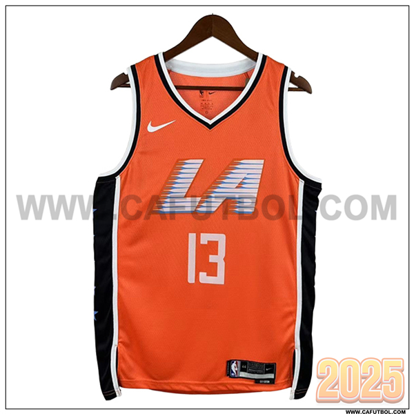Camisetas NBA Los Angeles Clippers (GEORGE #13) 2025/26 Naranja/Negro