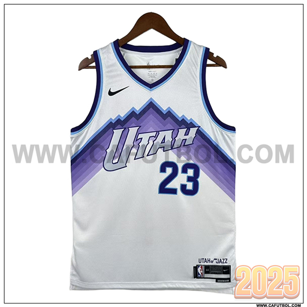 Camisetas NBA Utah Jazz (MARKKANEN #23) 2025/26 Blanco/Violeta