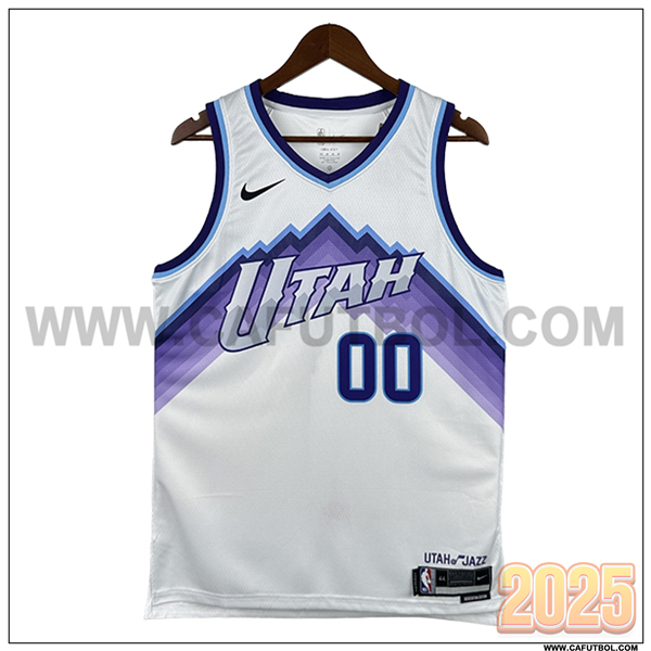 Camisetas NBA Utah Jazz (MARKKANEN #00) 2025/26 Blanco/Violeta