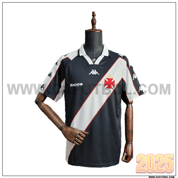 Segunda Camiseta de CR Vasco Da Gama Retro Negro/Blanco 1997