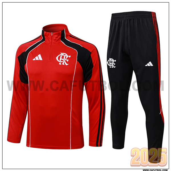 Chandal de Futbol Flamenco Rojo/Negro 2025/26
