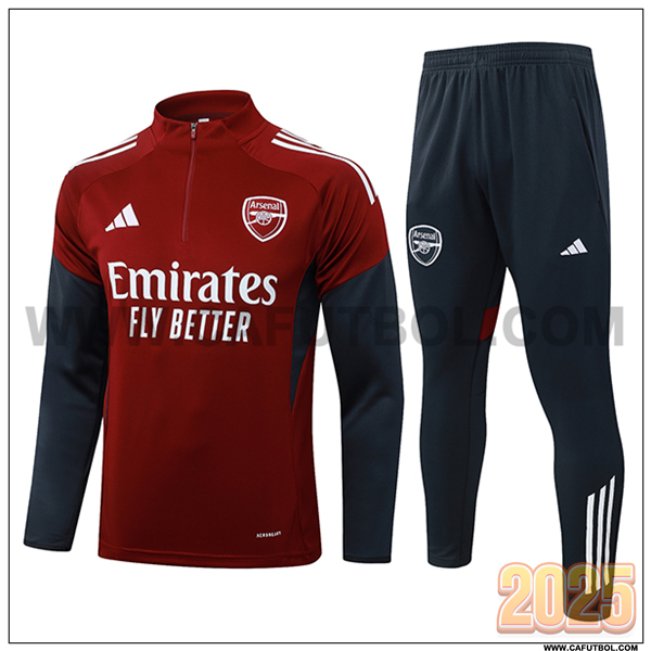 Chandal de Futbol Arsenal Rojo/Gris 2025/26 -02