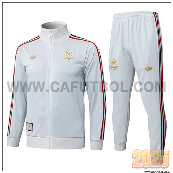 Chandal Chaquetas Futbol Flamenco Gris Claro 2025/26